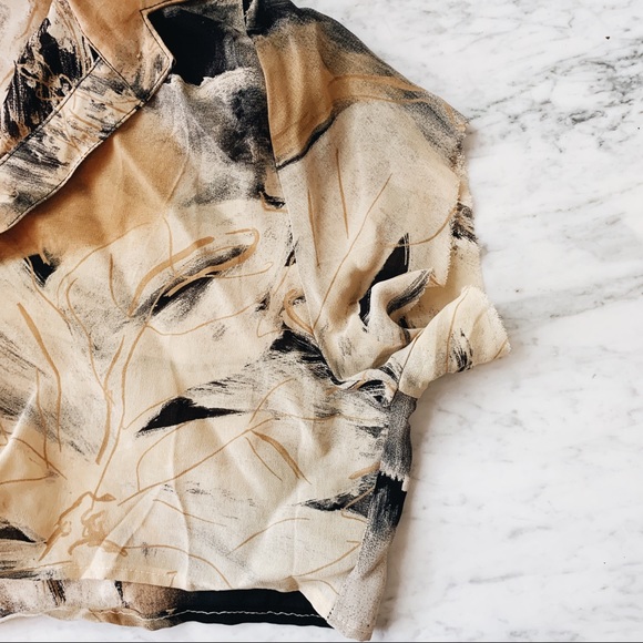 Vintage oversized cropped patterned blouse L - Picture 4 of 6